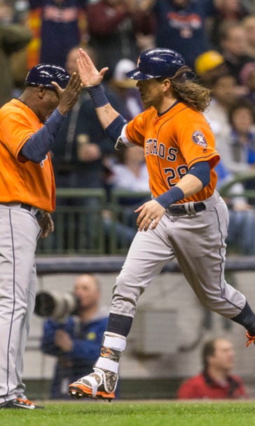 Rasmus hits 2 HRs, Fister wins as Astros beat Brewers